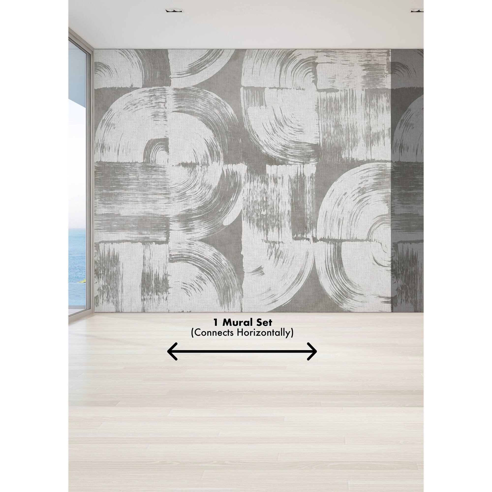 Katie Hunt Dove Gray Brushstrokes Wall Mural